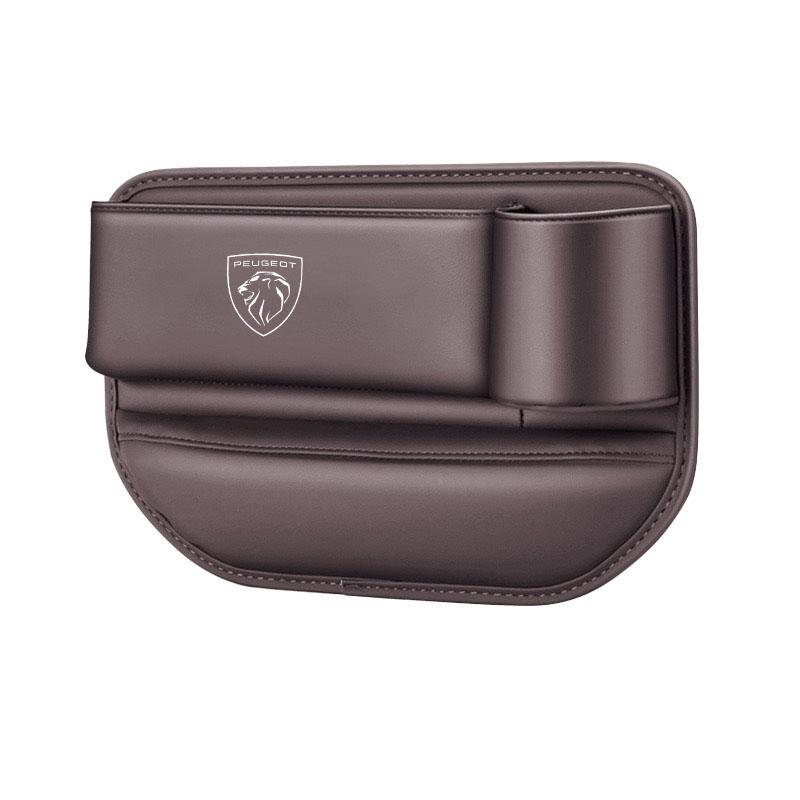 Leather Car Seat Storage Box Slit Gap Filler Cup Phone Holder for Peugeot 307 308 206 207 208 407 508 5008 106 107 205 4008 301