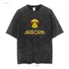 Arboria T Shirt long or short sleeves vintage Washed Stylish streetwear graphic Casual designer clothes Versatile homme fashion