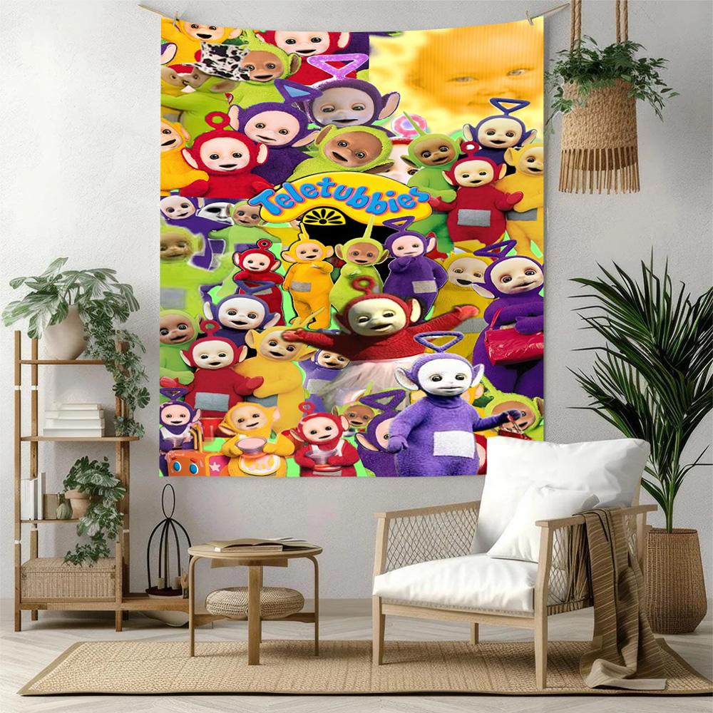 Teletubbies Wall Decor Tapestry Art For Pet Memorial Birthdaywedding Party Backdrop Family Gift