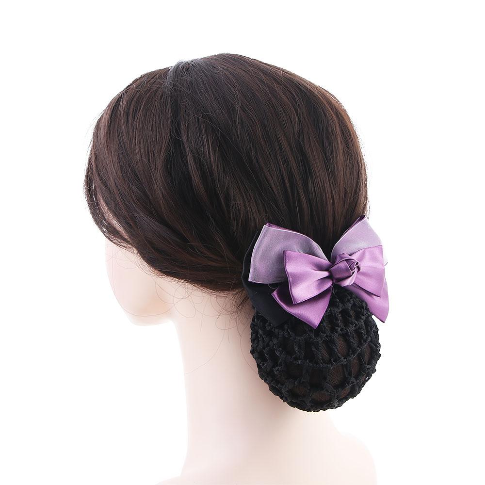 Women Ladies Rose Ladies Barrette Headwear Hair Clip Snood Bow Hair Net Hairgrips