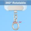 Stainless Steel Phone Lanyard Clip Patch Detachable 360° Rotatable Phone Case Hanging Rope Snap Ultra-thin Anti-lost