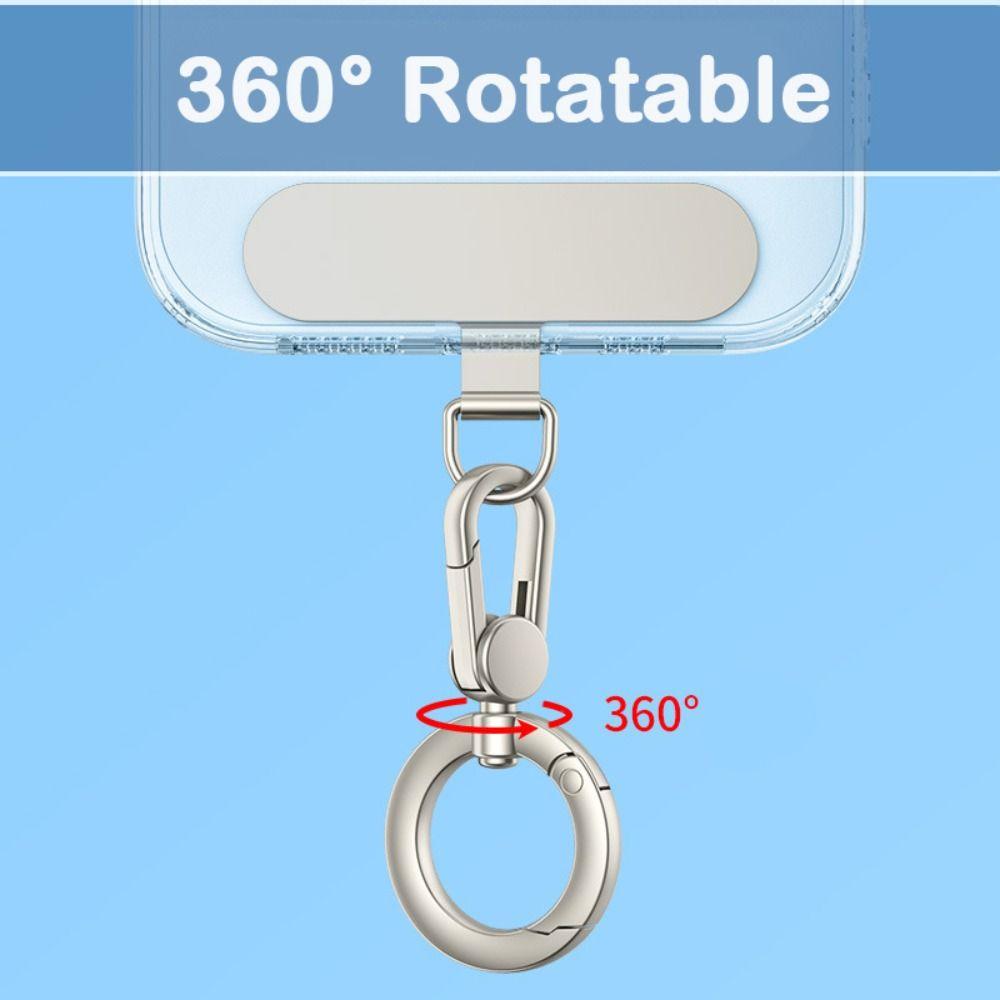 Stainless Steel Phone Lanyard Clip Patch Detachable 360° Rotatable Phone Case Hanging Rope Snap Ultra-thin Anti-lost