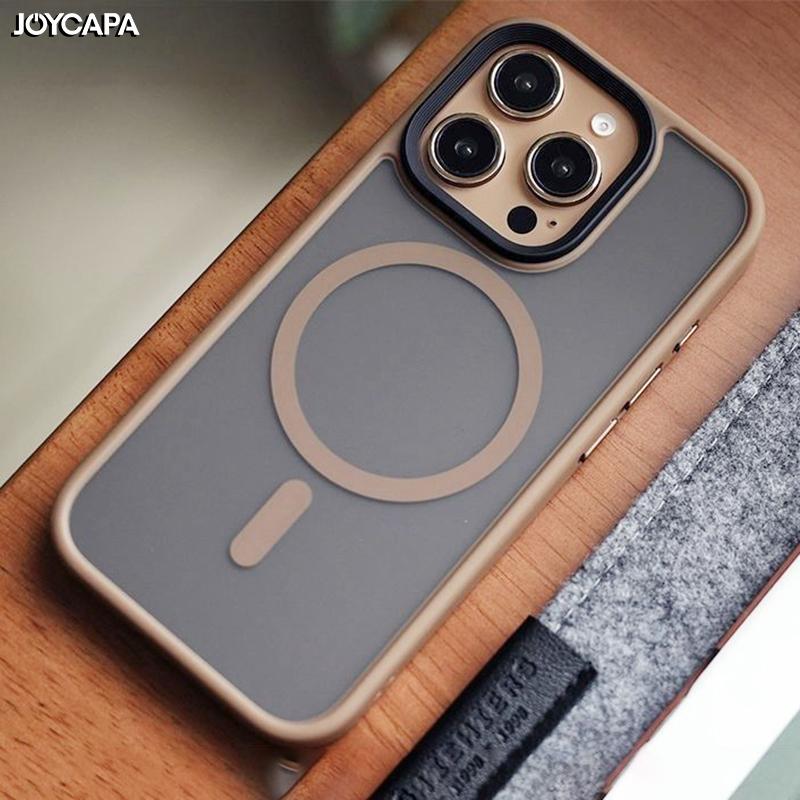 Для iPhone 16 Чехол для телефона Прозрачный Матовый Магнитный для Magsafe 15 Pro Max Ударопрочная Накладка для 14 Plus 13 12 11 Защитная Capa