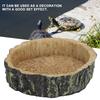 Reptile Water Dish Food Bowl Synthetic Resin Round Pet Eating Pot for Tortoise Terrapin