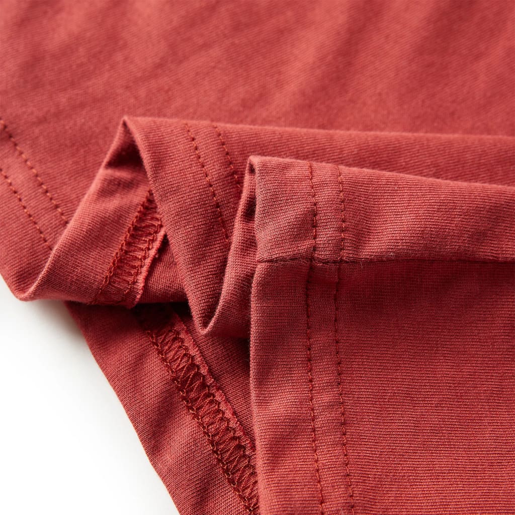 Kids Long Sleeve T Shirt Dark Red Size 128