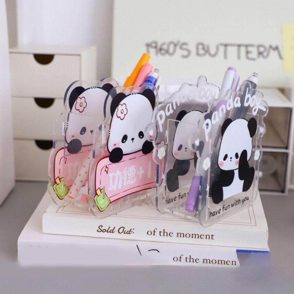 Creative Stationery Storage Box Exquisite Makeup Brush Storage Bucket Panda Pen Holder Student