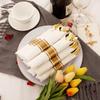 Gold Disposable Cutlery Set: Plastic Knife, Fork, Spoon, and Napkin – Ideal for Wedding Parties and Catering