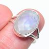 Natural Rainbow Moonstone Gemstone 925 Solid Sterling Silver Gift Ring S.7 R6b73