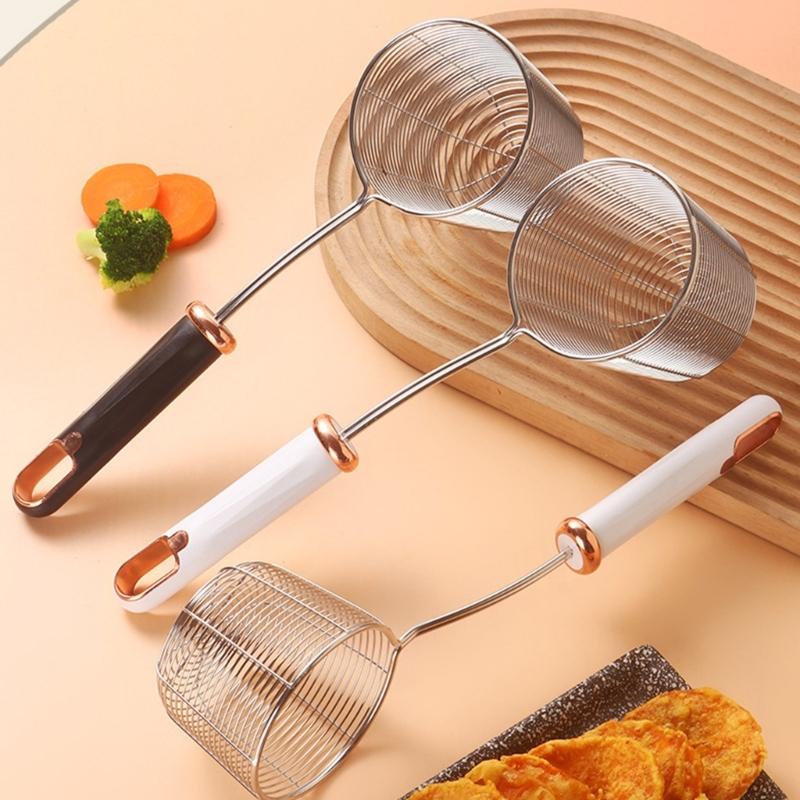 Stainless Steel Colander Deepening Skimmer Ergonomic Handle Colander Spoon Household Kitchen Cooking Accessories