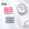 Silicone Moulds 12 Link 6 Different Heart Shape Non-Stick Heat-resistant Food-grade Soft Silicone Molds for Chocolates