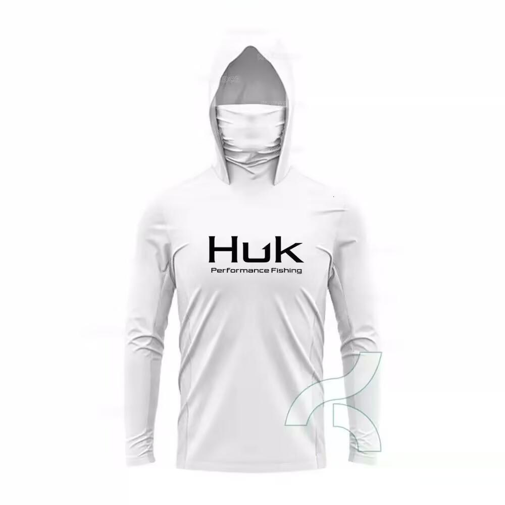 Трансграничный мужской быстросохнущий рыболовный костюм HUK с противопылевой маской и защитой от УФ, легкий рыболовный костюм с капюшоном, ледяной шелк