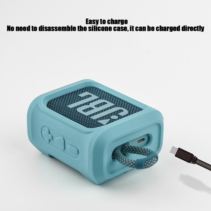 Speaker Protective Bracket Portable Audio Silicone Cover Storage Shell Case Compatible For Jbl Go3