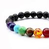 7 Chakra guérison Bracelet perles naturel pierre de lave Diffuseur Bracelet Bijoux RW1382
