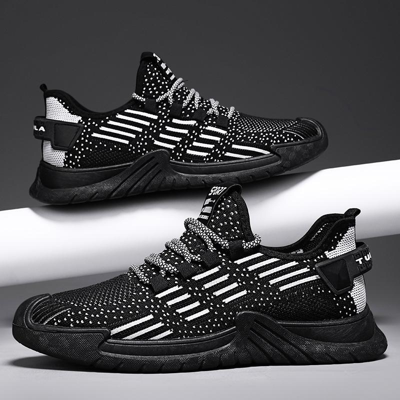 Men's Slip-on Sneakers With Shoelaces - Odor-resistant Athletic Shoes - Lightweight And Breathable