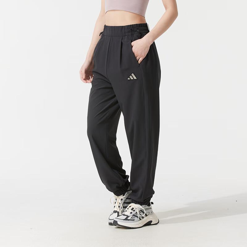 Adidas Outdoor Fashion Logo Breathable Casual Pants Women Bottoms Black JM8777