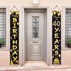 80th Birthday Party Banner Decorations for Women Men 80 Year Old Door Banners Signs Black Gold Cheers to 80 Years Brithday Party Supplies Welcome