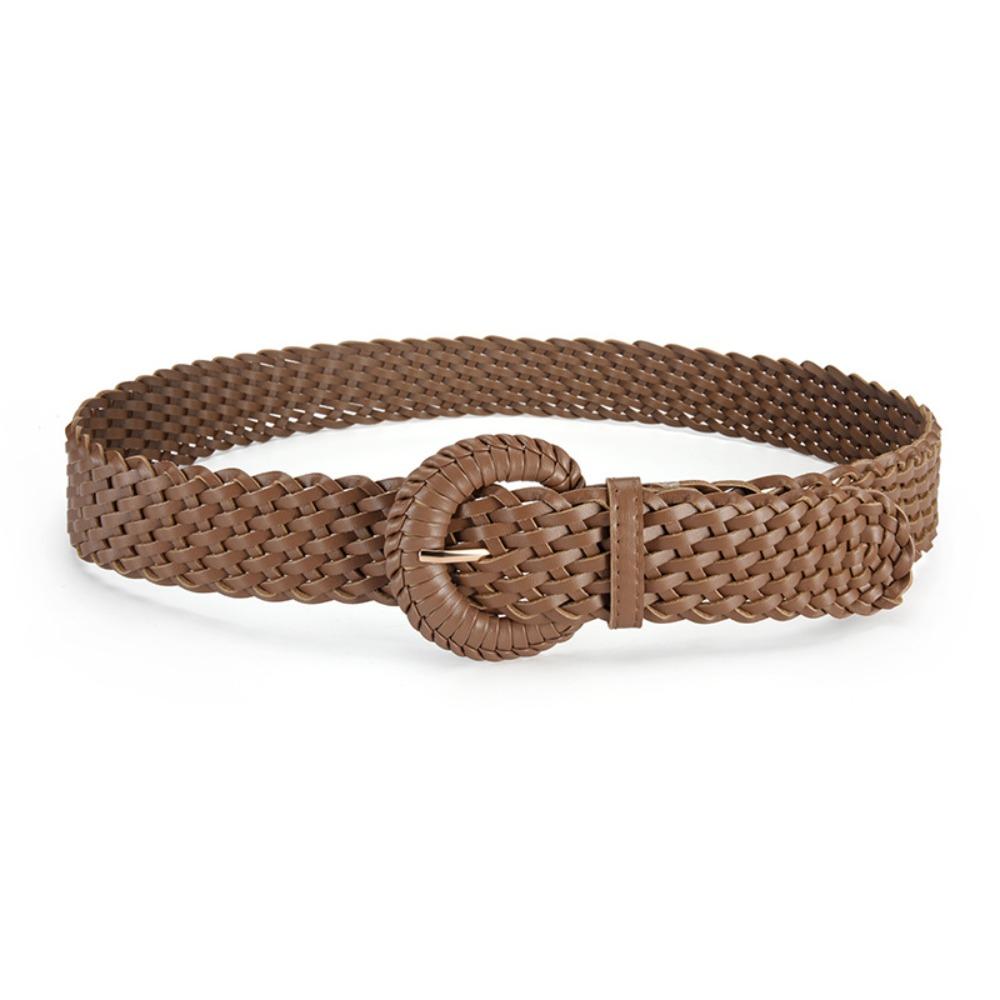 Round Retro Belt Hollow Out Bohemian Style Waistband Casual Weave Belt Women
