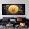 Burning Bitcoin Canvas Painting Nordic Dollar Money Posters and Prints Wall Art Pictures for Living Room Vintage Decor No Frame