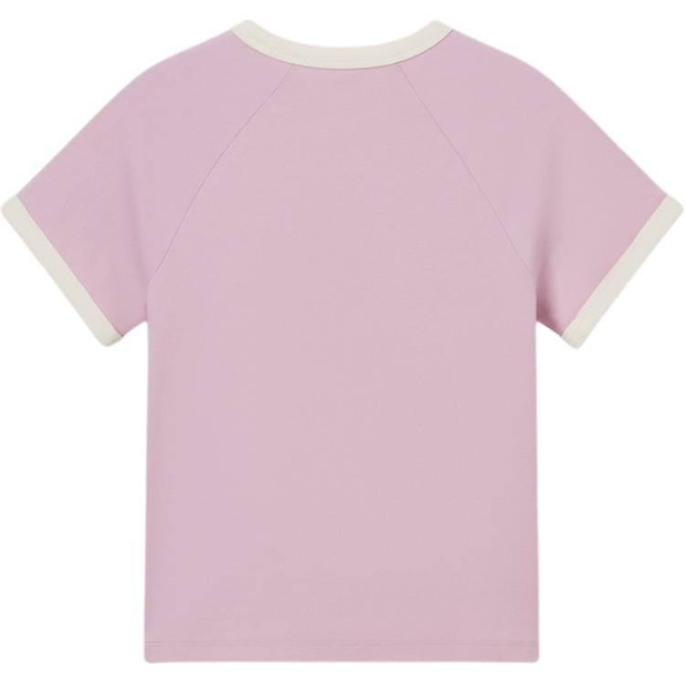 Levis Casual Slim Fit Soft Comfortable Ribbed Round Neck Short Sleeve T-Shirt Women T-Shirts Pink 001QG-0005