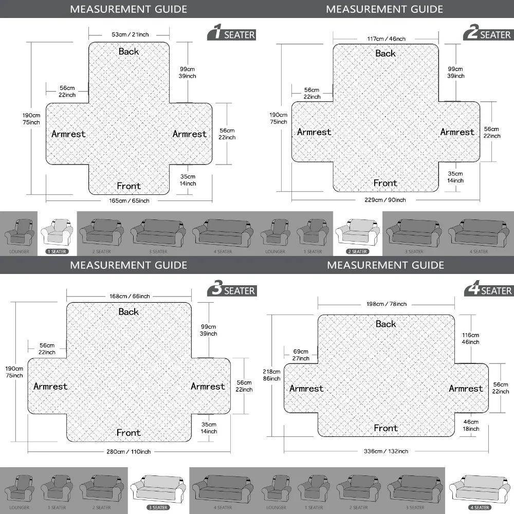 Sofa Covers Water Resistant Couch Cover Reversible Furniture Protector Without Pocket Elastic Straps for Kids Dog Sofa Slipcover