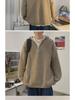 Мужской серый свитер Cleanfit Half-Zip с капюшоном - повседневный, стильный трикотажный жакет в американском стиле