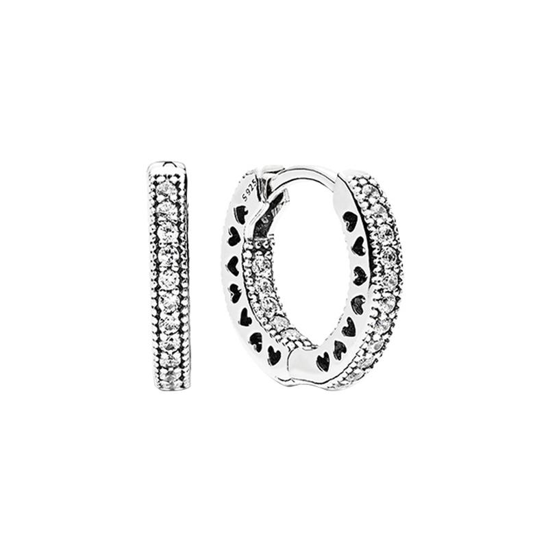 Pandora Heart Earrings Women's 925 Silver Earrings Women's ZT1337-6