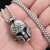 Stainless Steel Jewelry Wholesale Titanium Steel Men's Necklace Pendant Vintage Street Hip Hop Wind Warrior Helmet Pendant