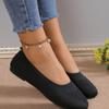 Large Size Flying Knitting Single Shoes Women 2024 Spring and Autumn New Round Head Low Heel Lazy Casual Mother Shoes