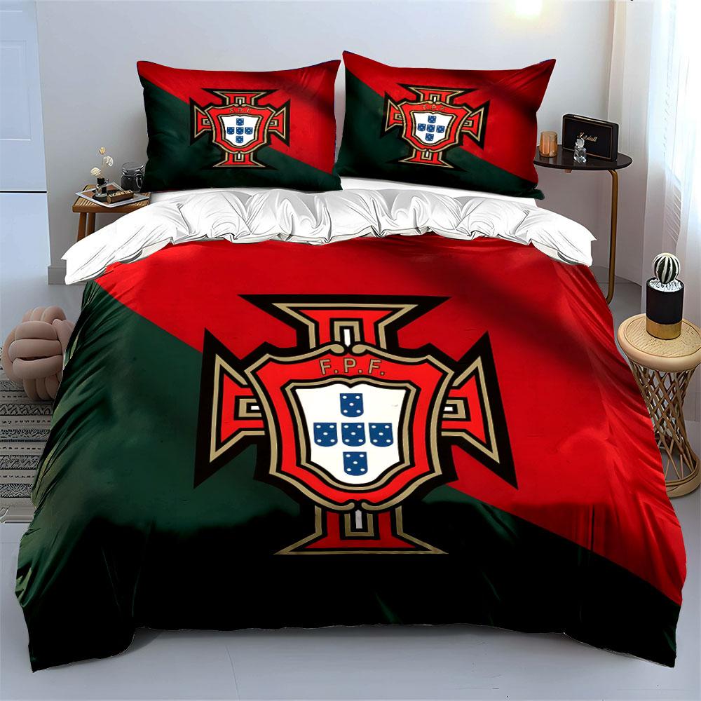 Portugal FPF crest design. Bedding sets Duvet cover sets Duvet covers Pillowcases(1 * Duvet Cover 2 * Pillowcases, without duvet insert)