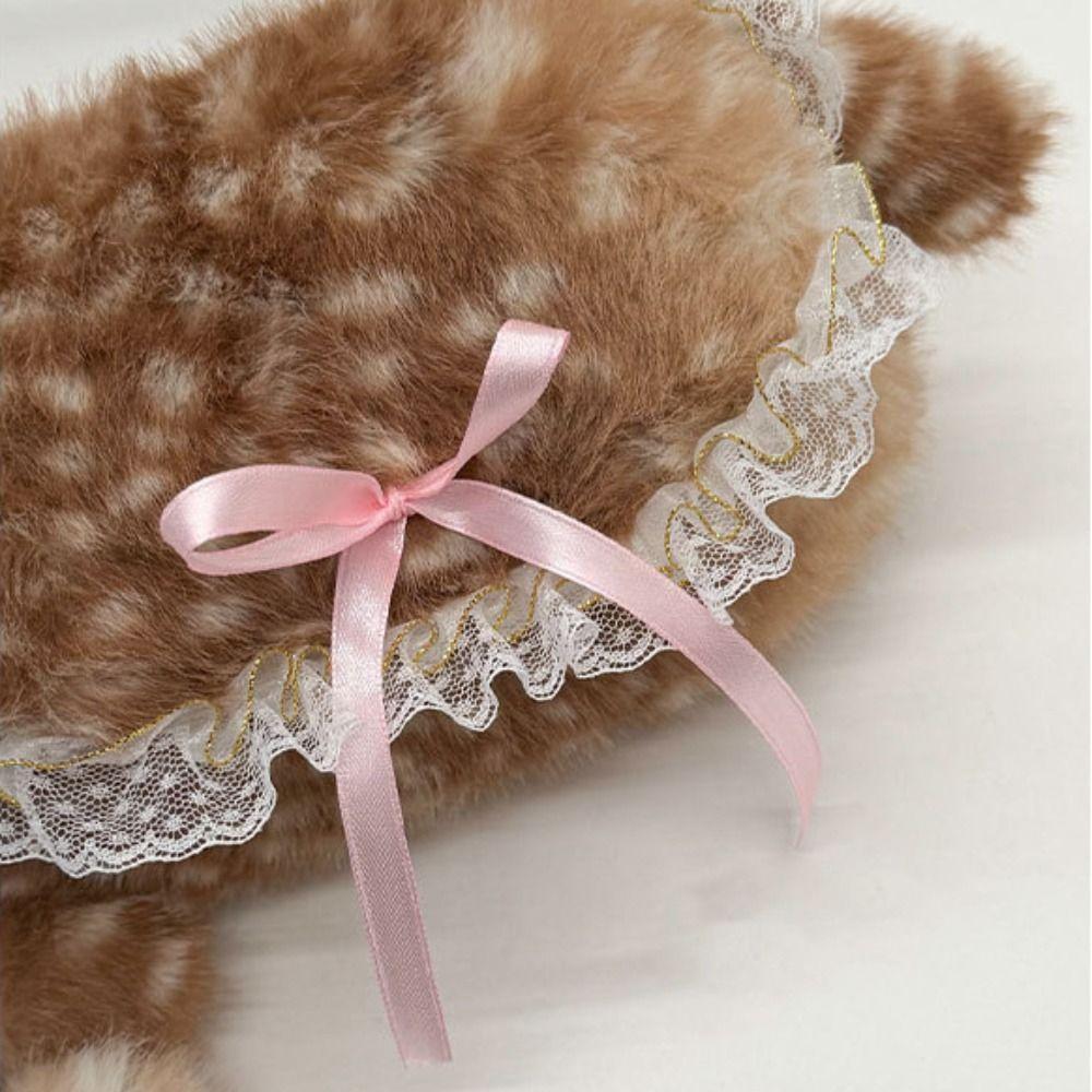 Y2k Plush Crossbody Bag Bow Furry Handbag Thickened Deer Spotted Plush Shoulder Bag Students