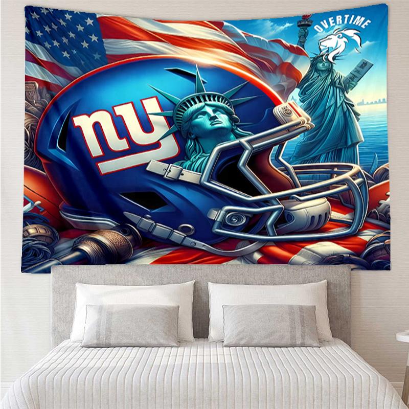 Гобелен с логотипом New York Giants для спальни, эстетичный гобелен для класса, настенное панно для гостиной, общежития, офиса, идеальный креативный подарок