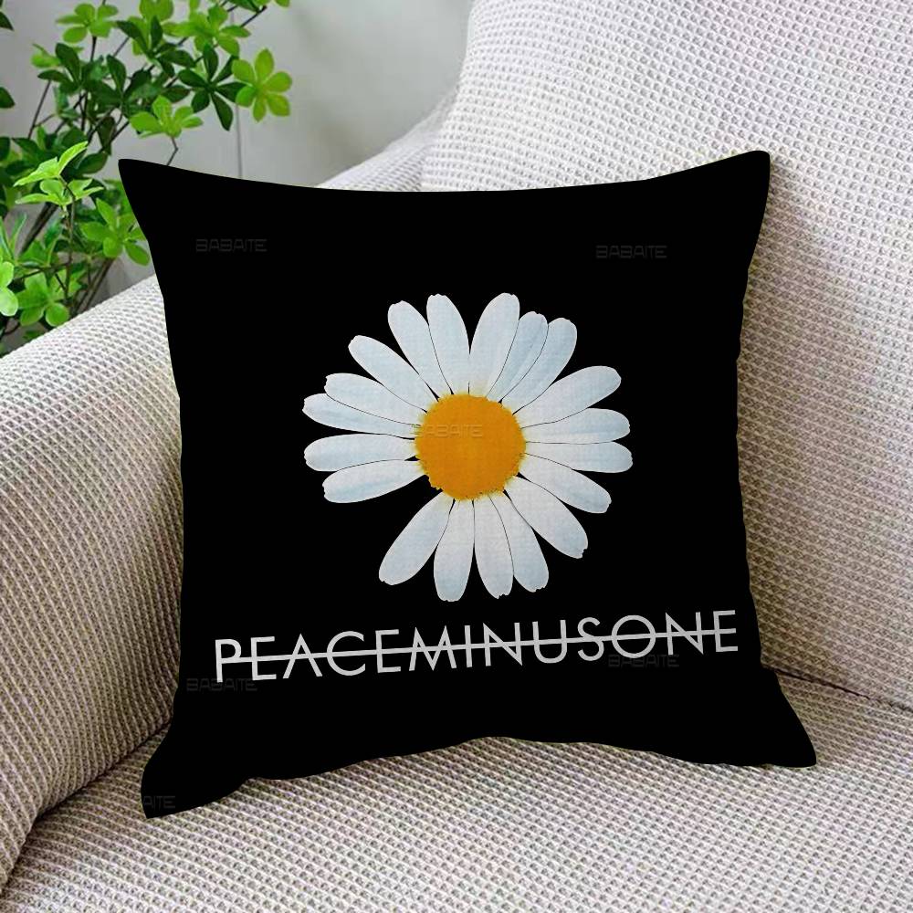 Funny PPeaceminusones Daisy Decorative Room Aesthetics Pillow Case Home Decor Bedroom Sofa Bed Couch Pillow Cover x