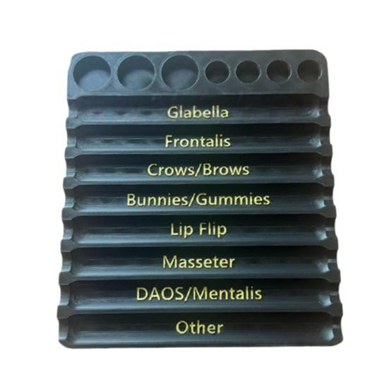 Эстетическая tray-органайзер для инъекций с 8 слотами и 7 ячейками, профессиональный, для косметологов, медсестер, держатель для флаконов с этикетками, органайзер для хранения инъекторов