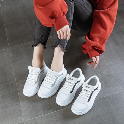 Трендовый бренд классические кожаные маленькие белые туфли женские толстая подошва увеличение роста универсальные четыре сезона новые белые кеды