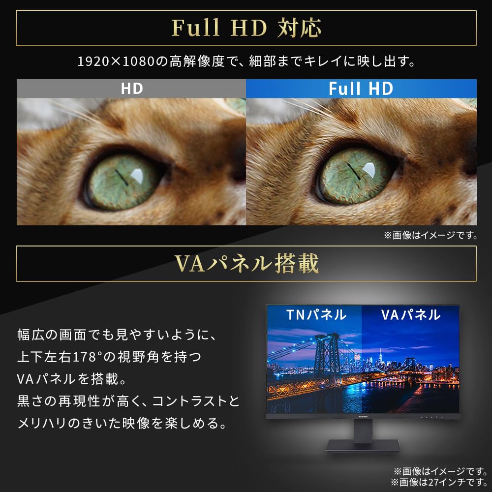 Монитор Iris Ohyama 27-дюймовый дисплей VA с панелью HDMIx1 VGAx1 FHD 1920x1080 75 Гц 7 мс безрамный настенный монтаж с функцией снижения синего света без мерцания угол