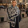Luxury  Two-Sided Jacquard Scarf Pashmina Cashmere Soft Warm Fringe Pashmina Shawl Winter Coldproof Windproof Blanket Scarf