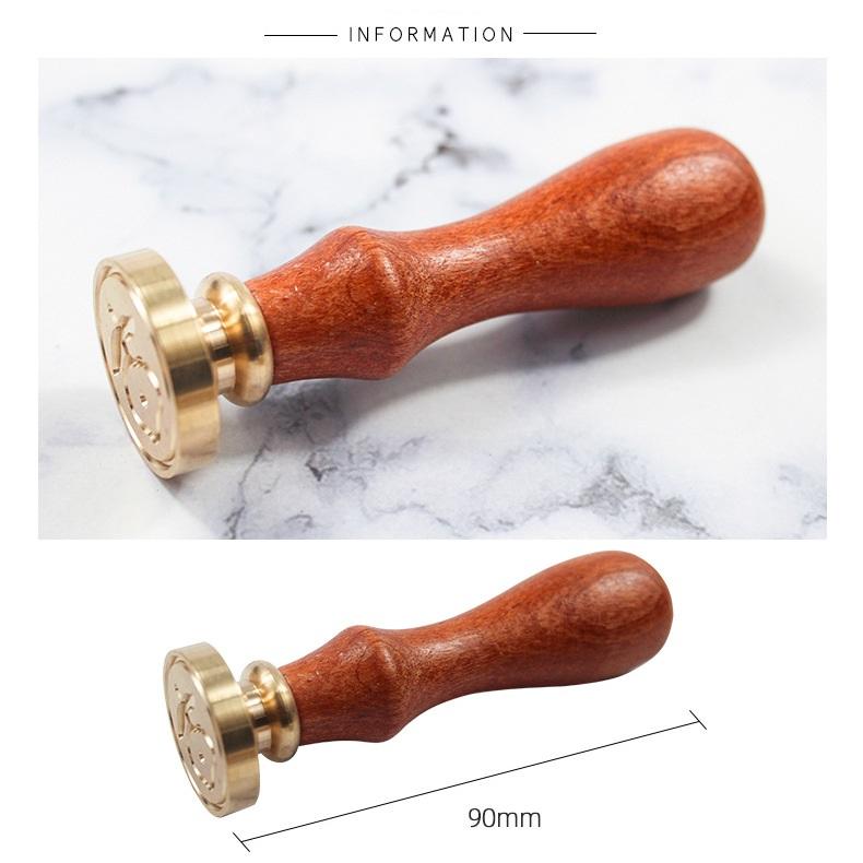 Ретро деревянная и латунная печать для сургуча с декоративными узорами для приглашений и скрапбукинга