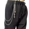 Zinc Zinc Zinc Alloy Skull Waist Chain Gothic Skull Pants Chain Personality Tassel Jeans Chain Male