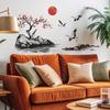 2 Pcs Chinese Style Plum Blossom Sunset Bedroom Living Room Home Background Beautification Decoration Wall Stickers
