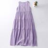 Сиренево-фиолетовый жилет-юбка женский 2025 лето новый тонкий тюлевая юбка юбка-торт круглый вырез без рукавов платье длинное платье