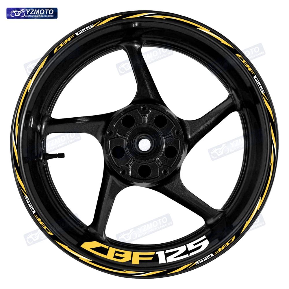 Для мотоцикла Honda CBF125 CBF 125 17-дюймовые передние задние гоночные наклейки на колеса Автомобильные светоотражающие наклейки на обод Мотоциклетная лента на ступицу Наклейка