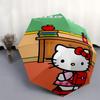Classroom Hello Kitty Automatic 3-Fold Umbrella Design, Cute Cartoon Pattern, Portable Outdoor Umbrella, Perfect, Holiday Gift for Disney fans.Y017