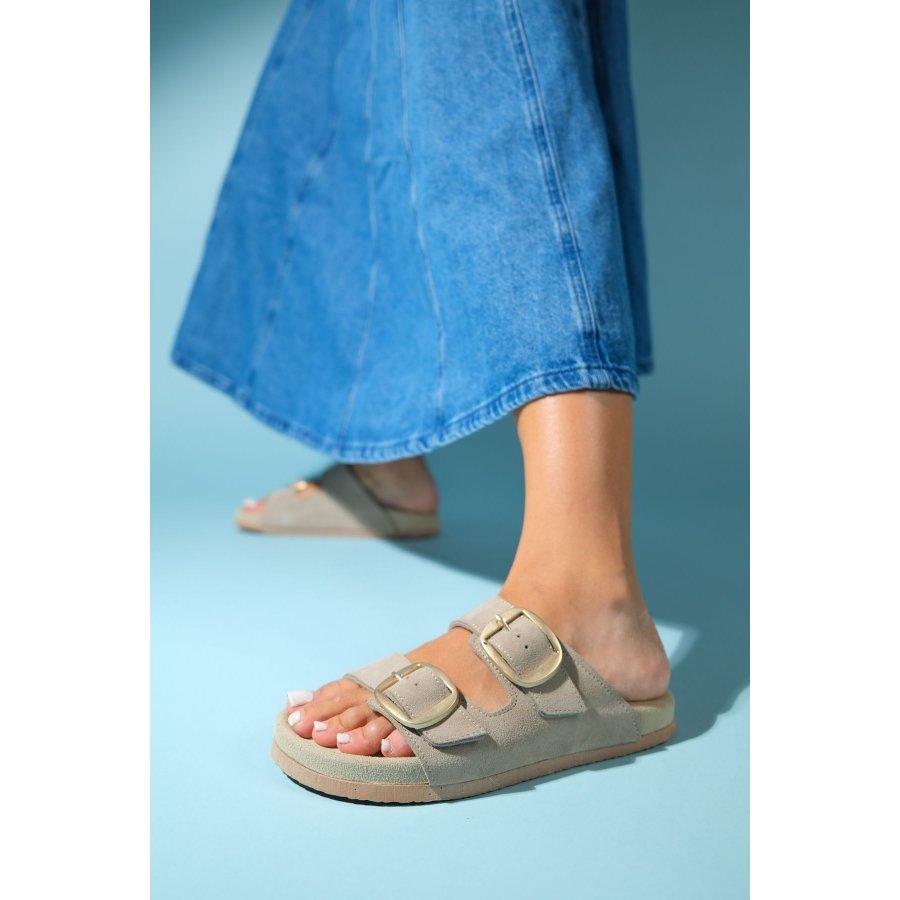 Женские повседневные летние тапочки из натуральной замши