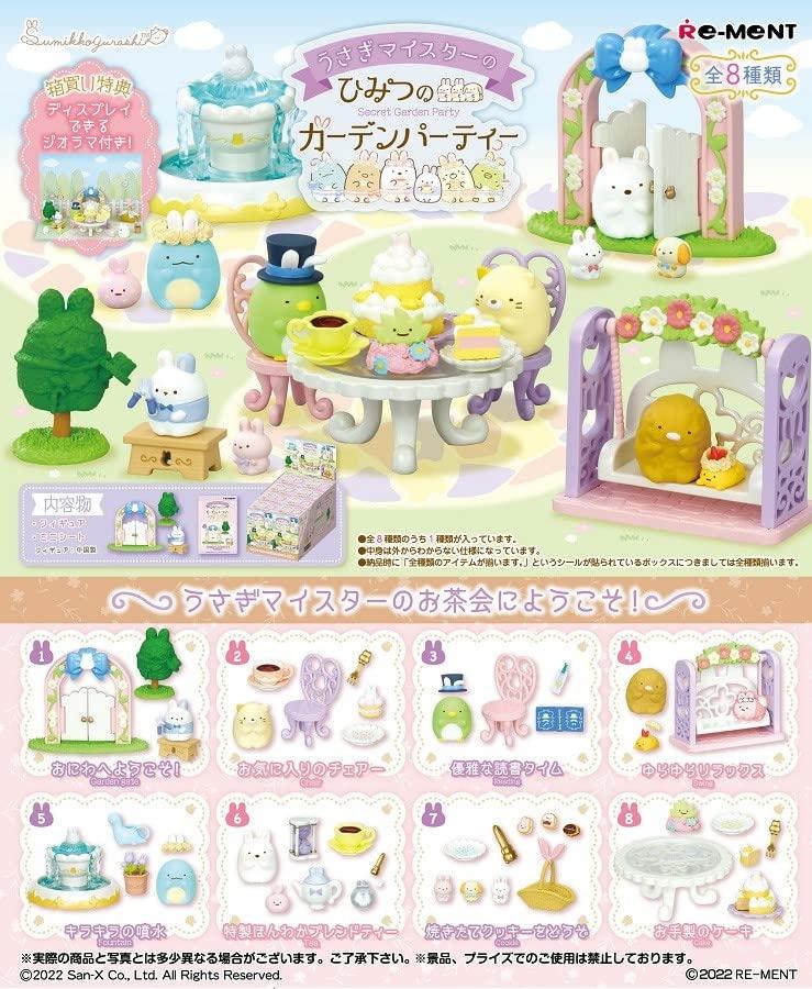 RE-MENT Sumikkogurashi Кролик-Мастер Секретный Садовый Вечеринка Коробка, 8 Видов, 8 Штук