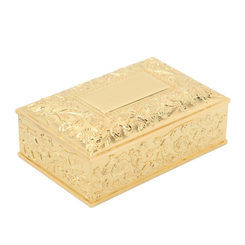 Zinc Alloy Trinket Storage Box Gold Treasure Chest Case Jewelry Boxes Keepsake Box For Ladies
