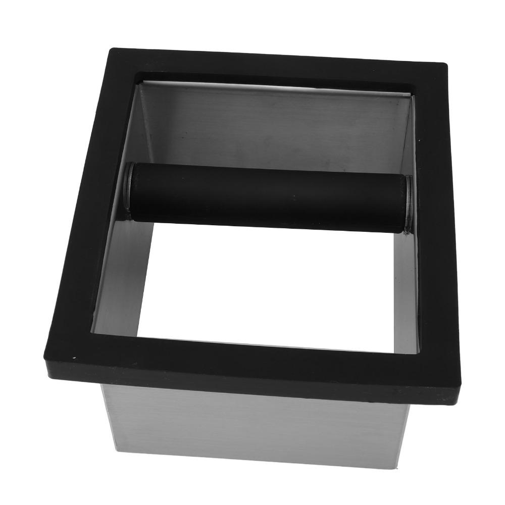 Stainless Steel Coffee Knock Box Open Bottom Desktop Knock Box Espresso Knock Box For Restaurant