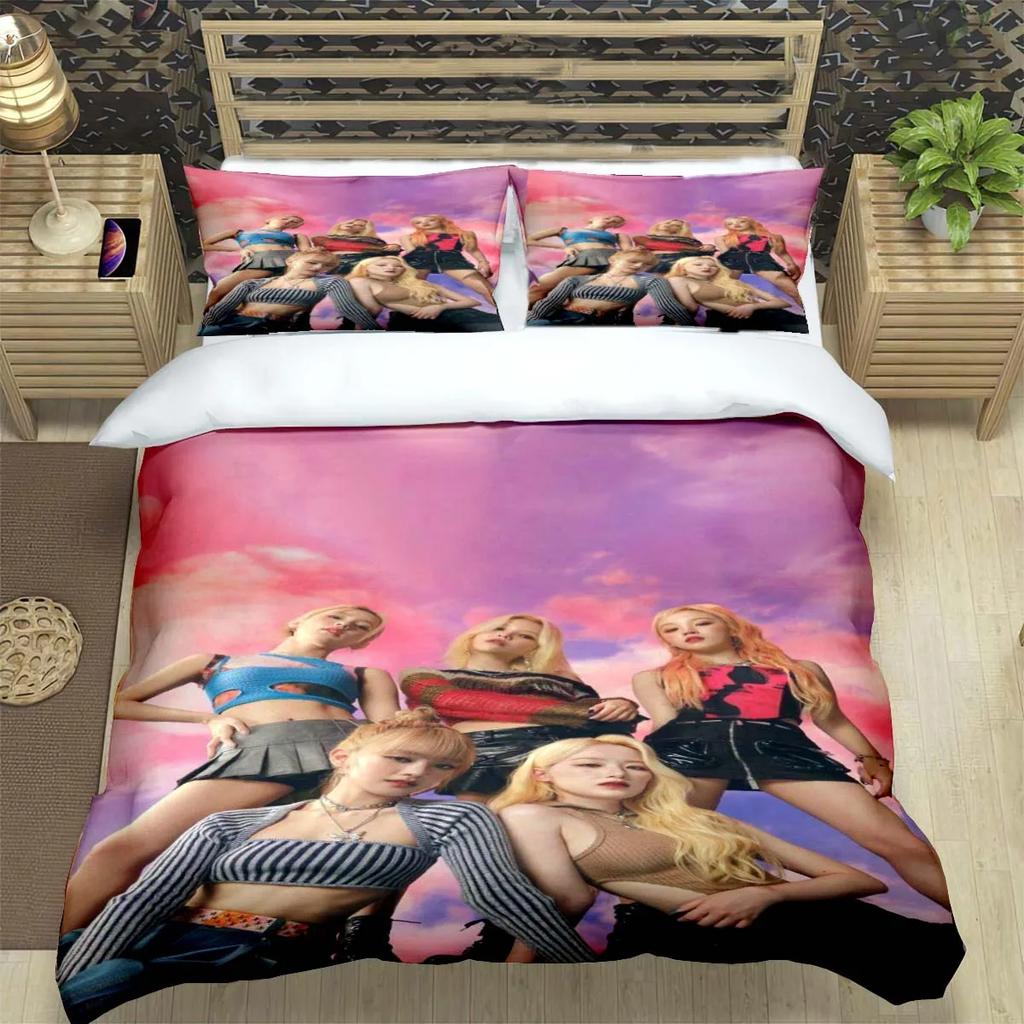 Корейская K-pop женская группа-Юци-СоёнМиён-Суин-Шухуа Принт Комплект постельного белья Пододеяльник Одеяло Кровать Молодежный Детский Девочка Мальчик Подарок