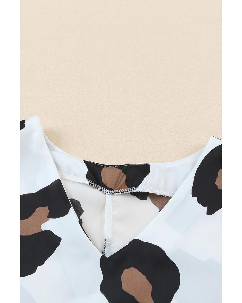 Azura Exchange Блузка с короткими рукавами и леопардовым принтом