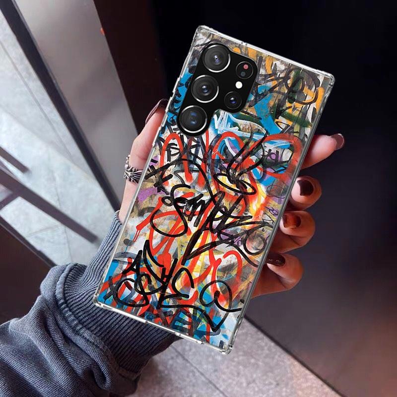 Graffiti Fashion Cool Phone Case For Samsung Galaxy S23 S24 S25 Edge S26 Ultra S22 + S21 Plus S20 FE Cover Silicone Print Shell
