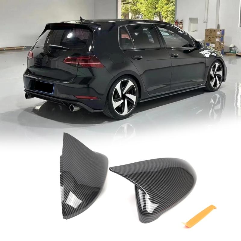 Carbon Fiber Pattern Mirror Cover Strong Scratch Resistant Mirror Case Hassle Free Setups Suitable for MK7 Golf